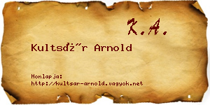 Kultsár Arnold névjegykártya
